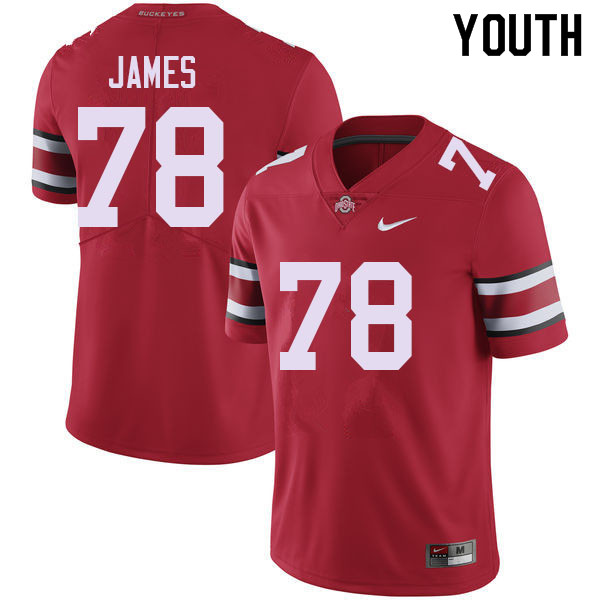 Youth #78 Jakob James Ohio State Buckeyes College Football Jerseys Sale-Red